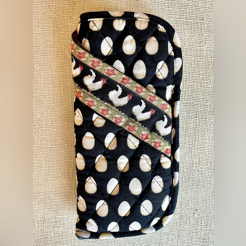 Vintage Vera Bradley Quilted Eyeglass Case Black and White Dot Pattern